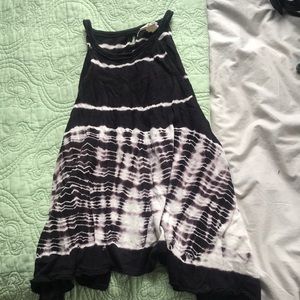 Black and white tie dye tank top